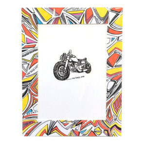 Abstract Frame with A Motorcycle