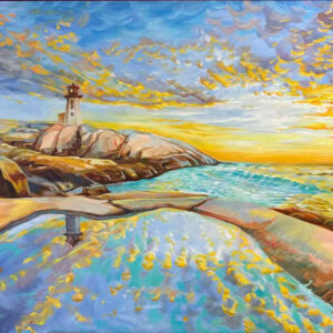 Peggys Cove Sunset Oil Painting